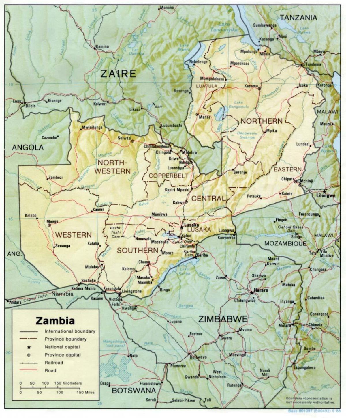 Kort over Zambia klima