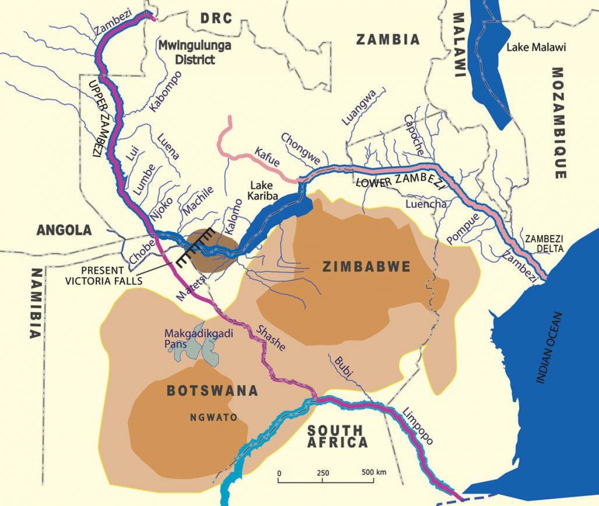 Kort over geologiske zambi