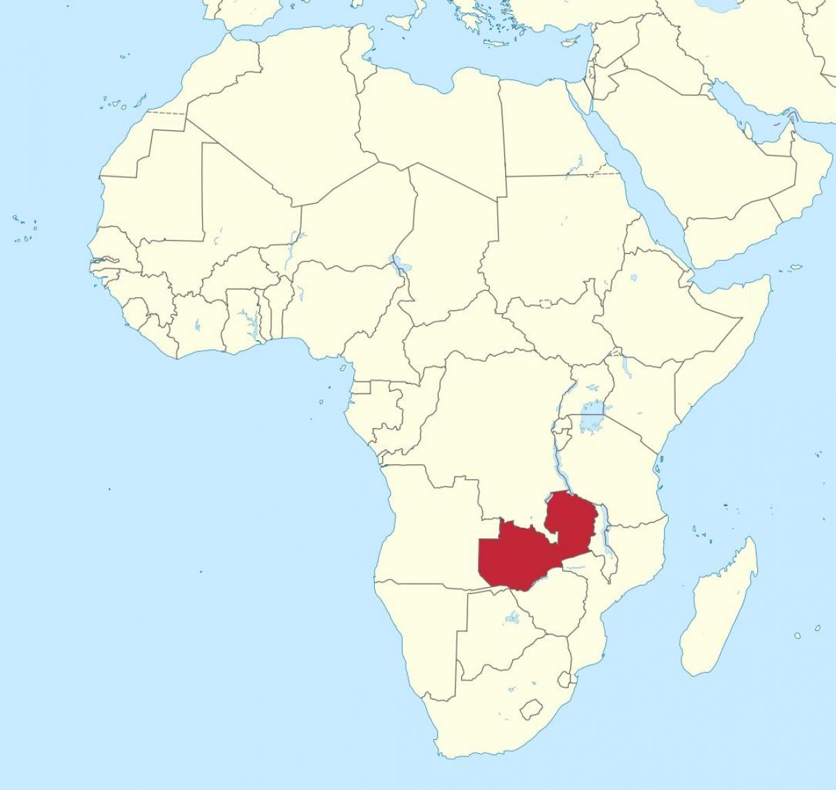 kort over afrika, der viser, Zambia