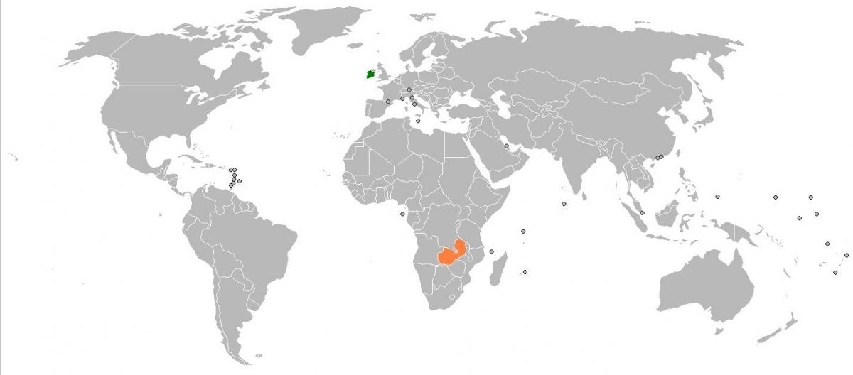 Zambia kort i verden