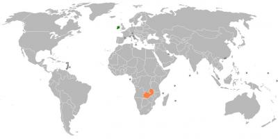 Zambia kort i verden